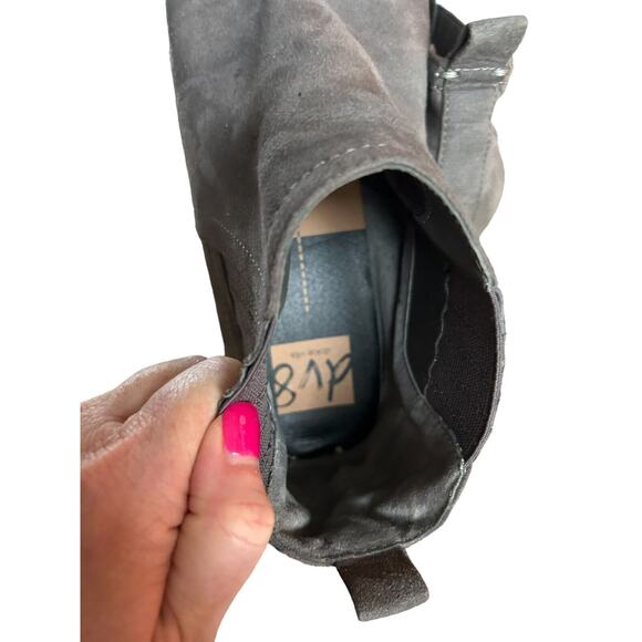 Dolce Vita Womens Boots Gray 8M Bootie‎ 2.5" Wedge Heel Round Toe Suede EUC - Picture 6 of 11